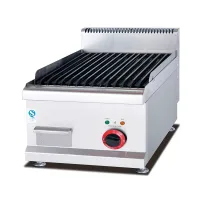 Commercial Kitchen Equipment Countertop Electric BBQ Lava Rock Grill, 3.9kW Professional 220V Charbroiler, Compact Stainless Steel Industrial Grill WG-EB-639
