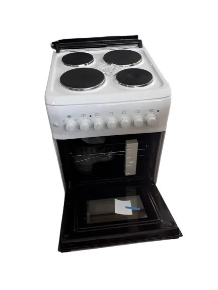 Westpoint Cooker 50x55, 4 Electric Plates, Electric Oven with Grill Glass Lid WCER5504E0