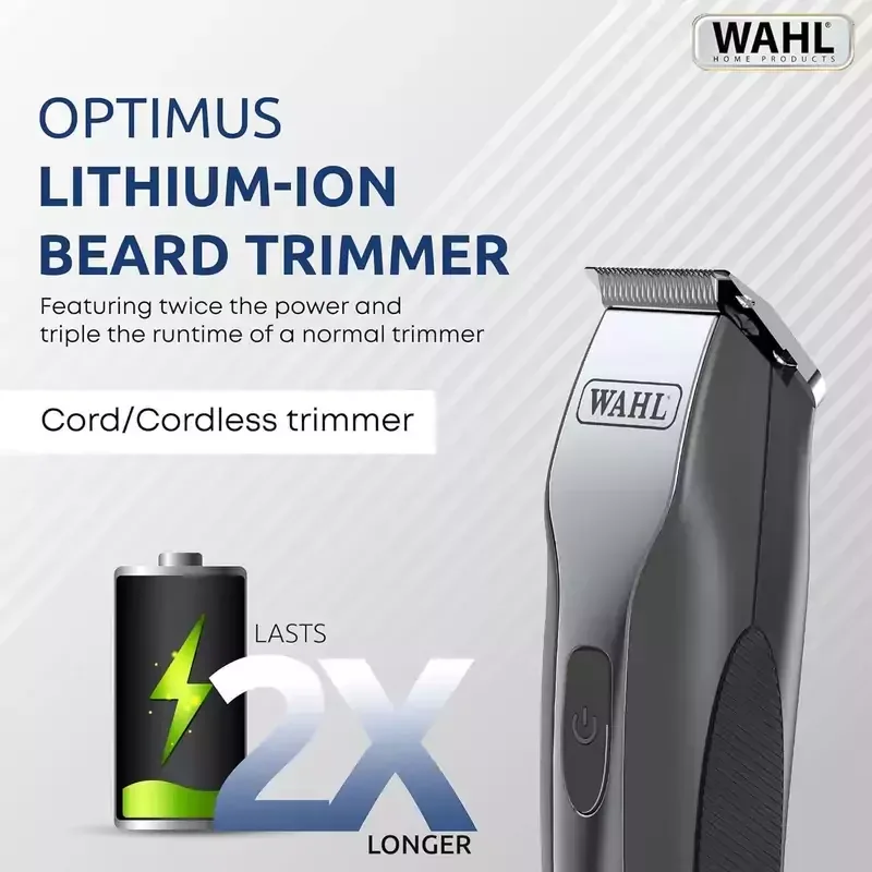 WAHL Lithium Ion OptimUS Grooming Kit, Lithium Ion Rechargeable Trimmer, Foil Shaver And Detailer For Multi Grooming Needs, 4 Comb Attachments For Different Beard Lengths, 3 Hours Run Time, 09885-027