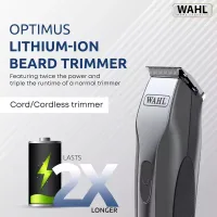 WAHL Lithium Ion OptimUS Grooming Kit, Lithium Ion Rechargeable Trimmer, Foil Shaver And Detailer For Multi Grooming Needs, 4 Comb Attachments For Different Beard Lengths, 3 Hours Run Time, 09885-027