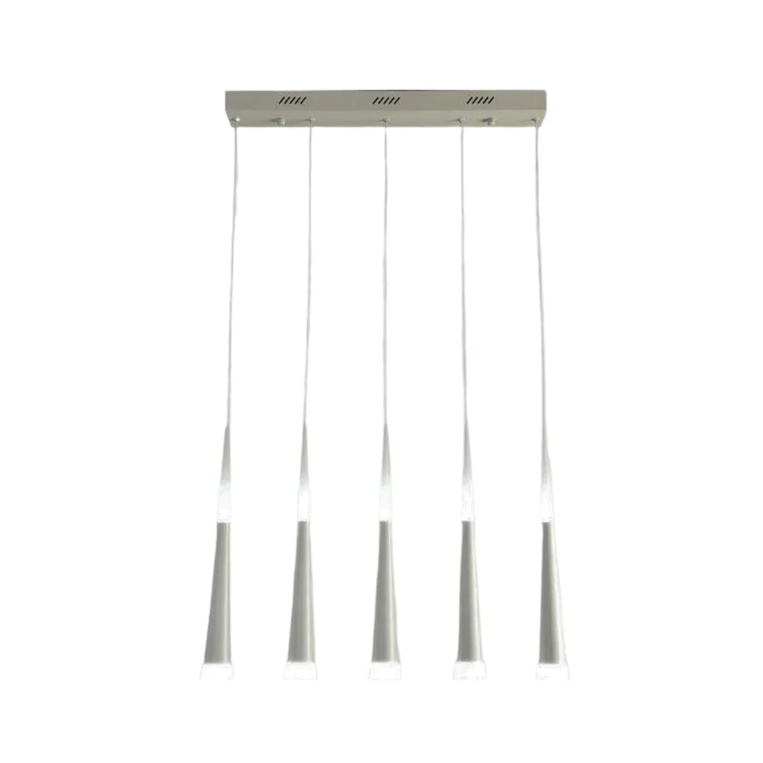 Tronic Acrylic Modern 5 LED Stainless Steel Warm White Hanging Light