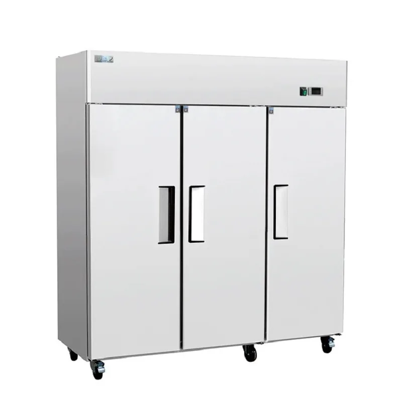 Commercial Electric Static Cooling Upright Chiller, 1567L Massive Capacity Triple-Door Vertical Refrigerator, Professional Dixell Controlled Industrial Storage STUC-3PN