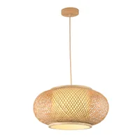 Tronic Bamboo Globe Pendant Lamp - Natural Wood Finish