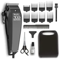 Wahl Corded Hair Clipper Kit Home Pro 300 Series with with 8 Combs, Cleaning Tools & Case Black 9247-1327