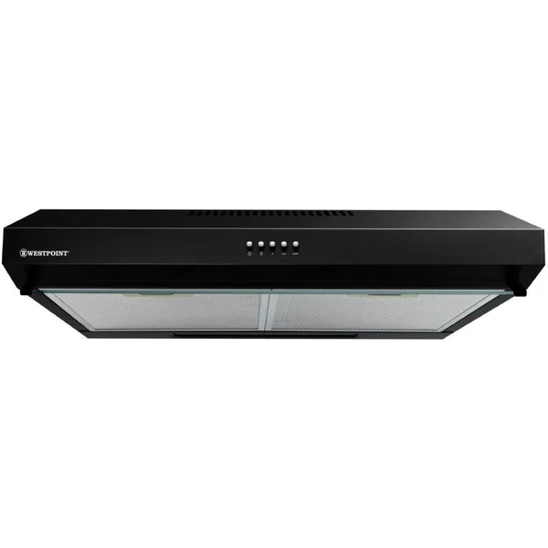 Westpoint Hood Cooker 60cm, 3-Speed Extraction, LED Lighting, Black Glass Finish WEQ-6517.PMN