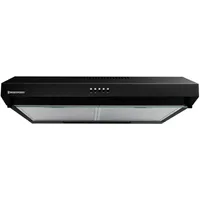 Westpoint Hood Cooker 60cm, 3-Speed Extraction, LED Lighting, Black Glass Finish WEQ-6517.PMN