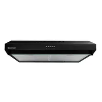Westpoint Hood Cooker 60cm, 3-Speed Extraction, LED Lighting, Black Glass Finish WEQ-6517.PMN