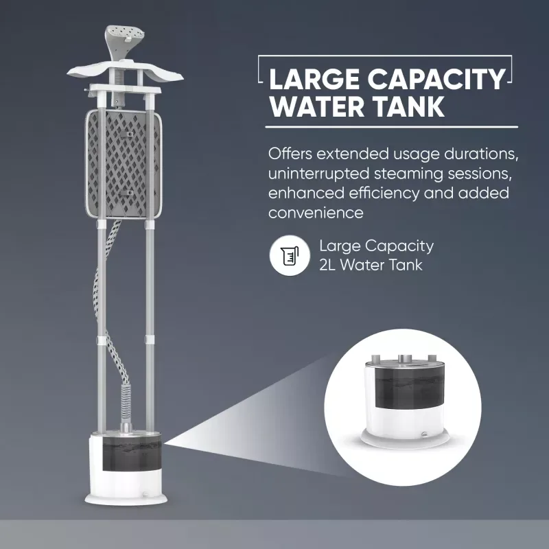 Nikai Garment Steamer 2L Tank Suit Hanger 2000W NGS892AB Overheat Protection 10 Steam Levels Double Aluminum Poles