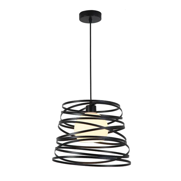 Tronic Modern Spiral Pendant Light with Frosted Glass Globe