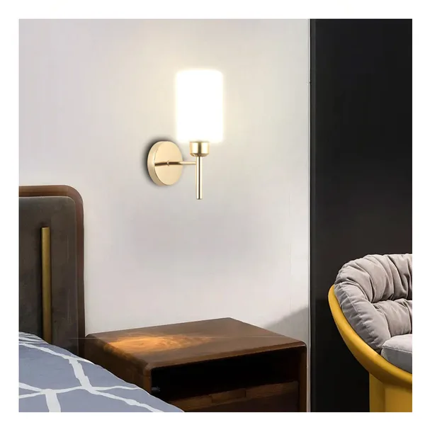 Tronic Frosted and Clear Glass Dual-Shade Design Wall Lamp Golden