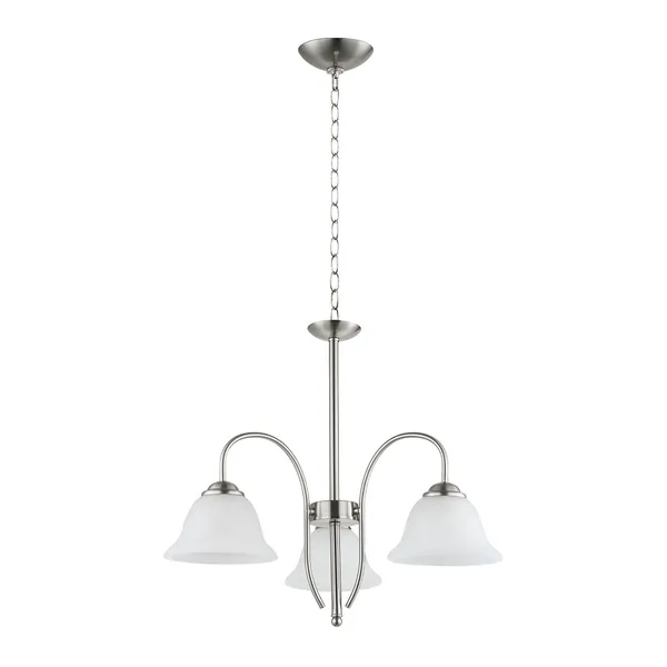 Tronic Elegant Silver 3-Light Pendant with Frosted Glass Shades