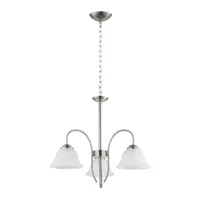 Tronic Elegant Silver 3-Light Pendant with Frosted Glass Shades