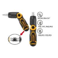 Ingco Ratchet Screwdriver 13in1 Set AKISD1208