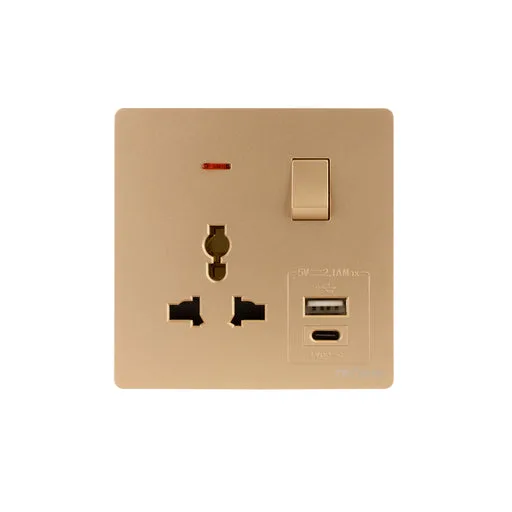 Tronic Universal Single Switch Socket with USB + Type C