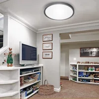 Tronic Ceiling Light LED Round Slim 60W - Black Trim, Tunable Color