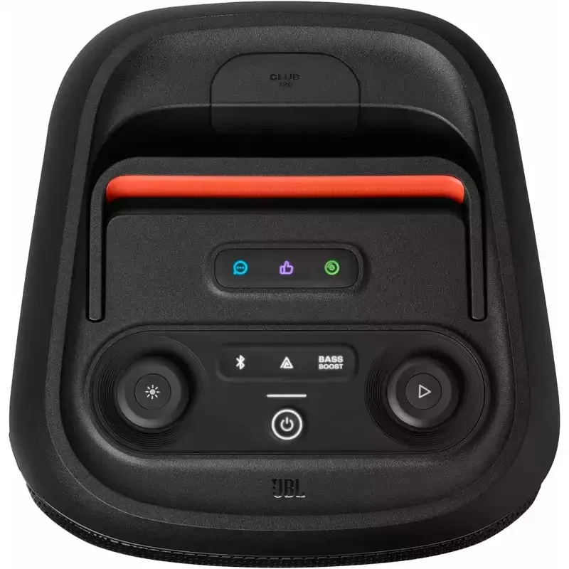 JBL Portable Bluetooth Party Speaker 160W, Foldable Handle, Powerful JBL Pro Sound, Futuristic lightshow, Up to 12 Hours of Play time, Splash Proof, Dual Mic & Guitar Inputs PartyBox Club 120
