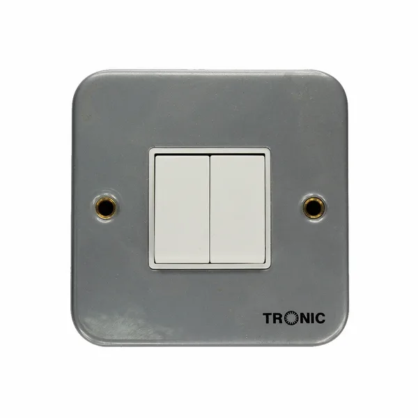 Tronic Metal Two Gang Two Way Switch