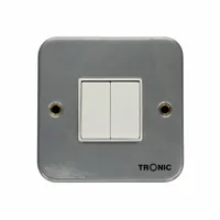 Tronic Metal Two Gang Two Way Switch