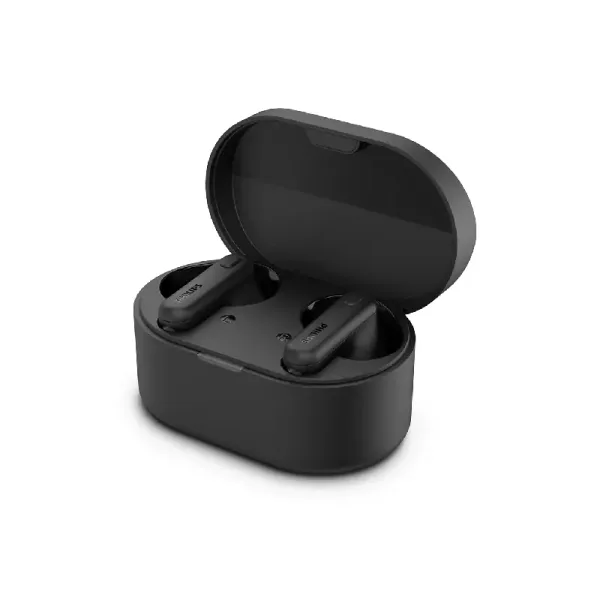 Philips True Wireless Earbuds, 6mm Drivers, IPX4 Splash/Sweat Resistant, Clear Call Quality TAT1108BK/97