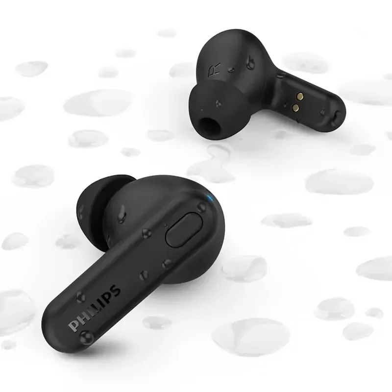 Philips True Wireless Earbuds, 6mm Drivers, IPX4 Splash/Sweat Resistant, Clear Call Quality TAT1108BK/97