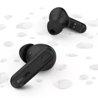Philips True Wireless Earbuds, 6mm Drivers, IPX4 Splash/Sweat Resistant, Clear Call Quality TAT1108BK/97