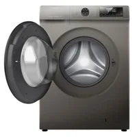 Hisense Washing Machine 9kg Front Loading, Steam Wash, Durable Inverter, Quick Wash, Delay End, Drum Clean, Self Diagnosis Silver WFQP9012VMT