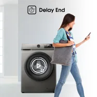 Hisense Washing Machine 9kg Front Loading, Steam Wash, Durable Inverter, Quick Wash, Delay End, Drum Clean, Self Diagnosis Silver WFQP9012VMT