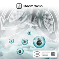 Hisense Washing Machine 9kg Front Loading, Steam Wash, Durable Inverter, Quick Wash, Delay End, Drum Clean, Self Diagnosis Silver WFQP9012VMT