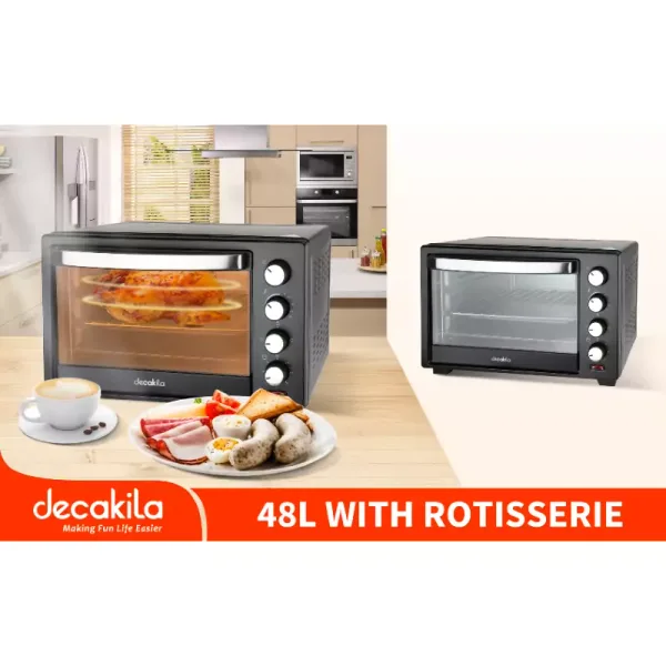 Decakila Oven Electric 50l with Rosting Function 2000w Keev011b 60 mins timer with stay on temperature control 3 heating function steel handle