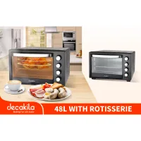 Decakila Oven Electric 50l with Rosting Function 2000w Keev011b 60 mins timer with stay on temperature control 3 heating function steel handle