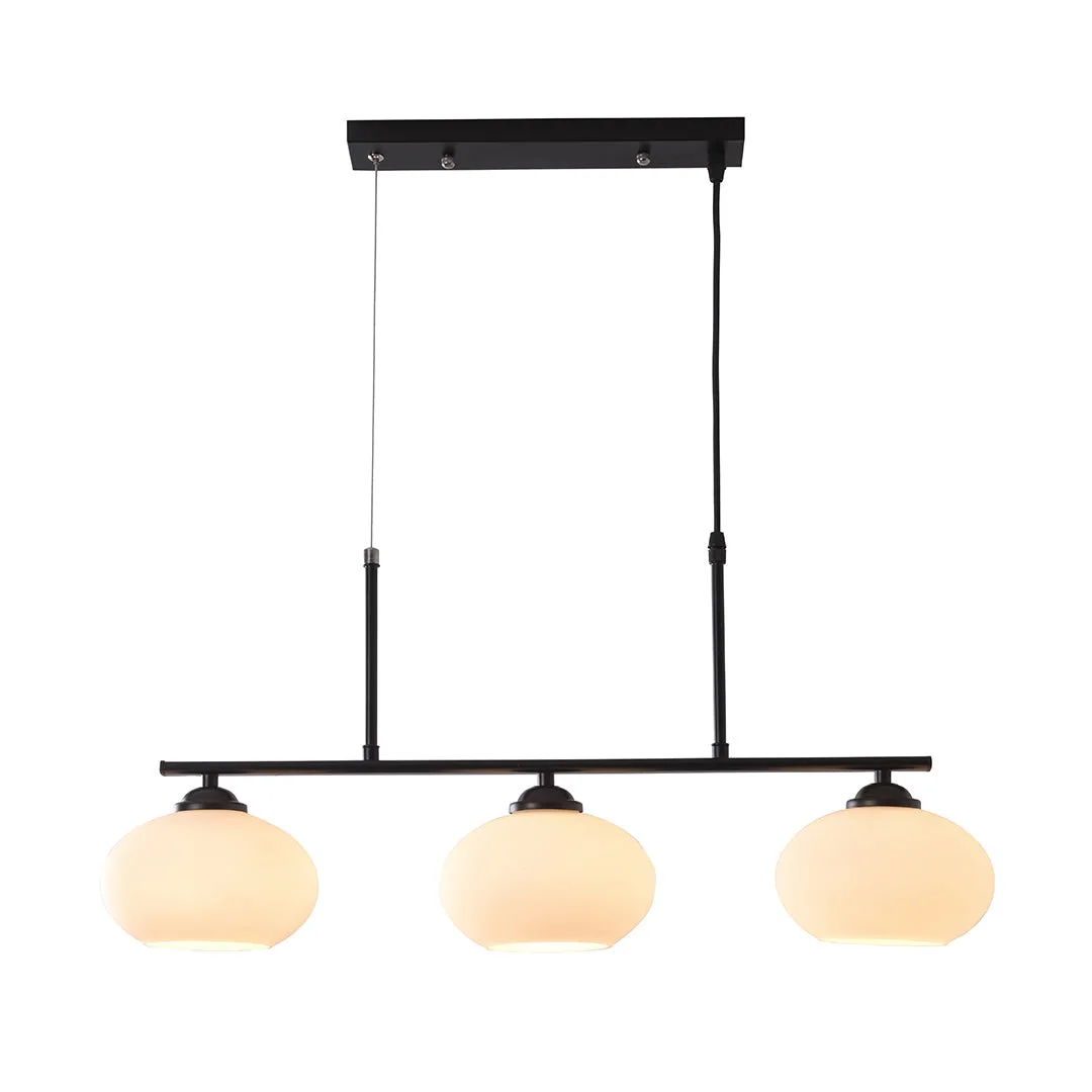 Tronic Black & White 3-Light Glass Pendant