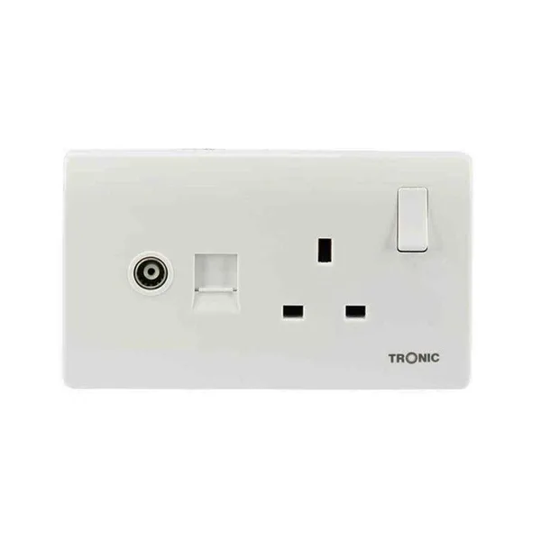 Tronic Single Socket with TV and Data Socket