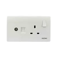 Tronic Single Socket with TV and Data Socket