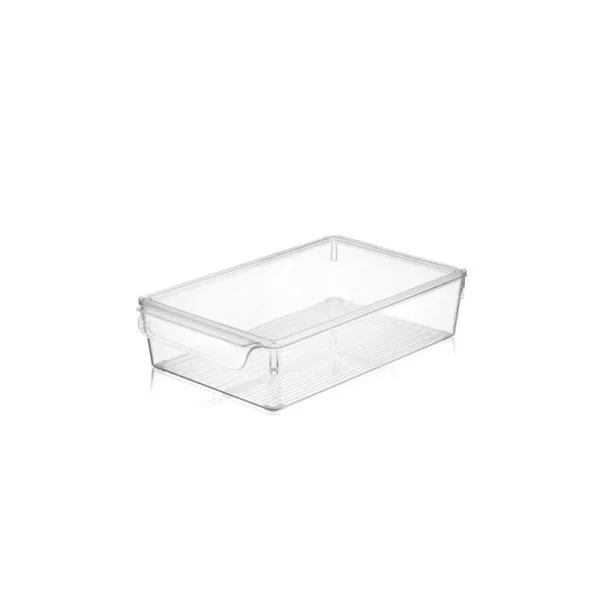 Dunya Fridge Organizer 200x325x70MM No Lid BPA Free Ultra Clear 07441 Slight Damage