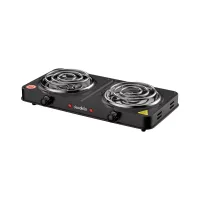 Decakila Coil Plate Double 2000W 2 Burner Plate 5 Heat Setting Stainless Burner Cap Light Indicator - Auto-Thermostat Control KECC002B