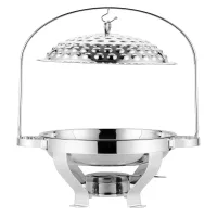Commercial Kitchen Equipment Silver Flinn Chafing Dish 8.0L, Polished Stainless Steel Luxury Buffetware DZW-SF080