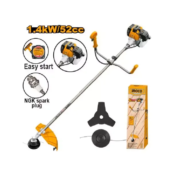 Ingco Gasoline Grass Trimmer & Brush Cutter 1.4kW with 2 Stroke Engine, Easy Start, Line Spool, Blade GBC5524411