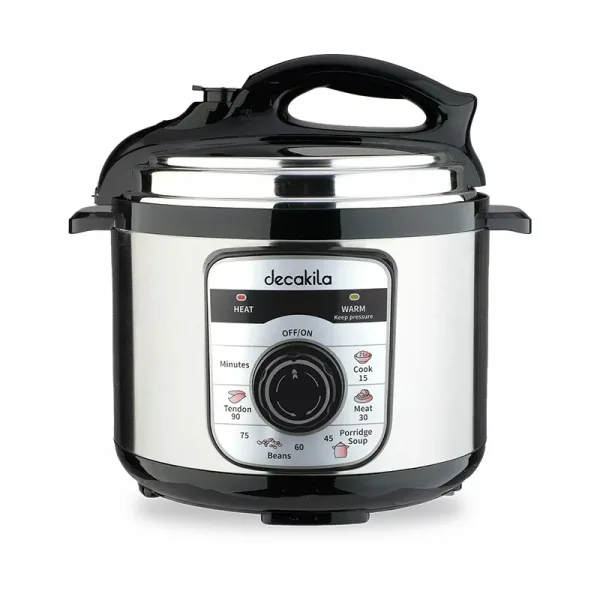 Decakila Pressure Cooker Electric 5l Digital Nonstick Coating 900w Keer039m mechanical knob switch operation single side nonstick pot coating