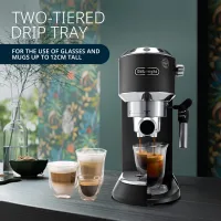 Delonghi Dedica Style Manual Barista Espresso Machine, Cappuccino, Milk Frother, Black EC685.BK