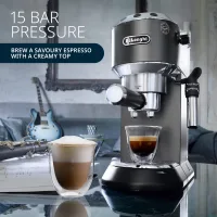 Delonghi Dedica Style Manual Barista Espresso Machine, Cappuccino, Milk Frother, Black EC685.BK