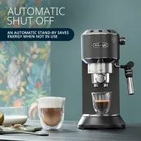 Delonghi Dedica Style Manual Barista Espresso Machine, Cappuccino, Milk Frother, Black EC685.BK