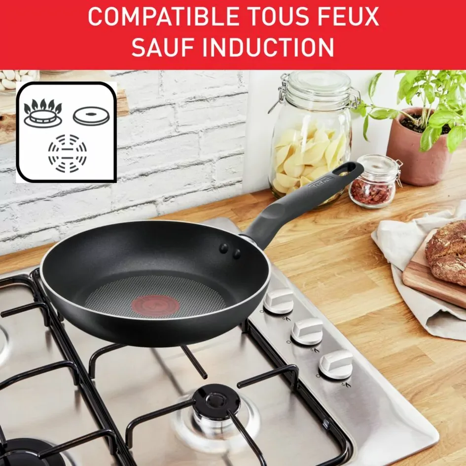 Tefal Total Frypan 24cm Nonstick Induction G1520444 aluminium material heat indicator thermo signal titanium coating
