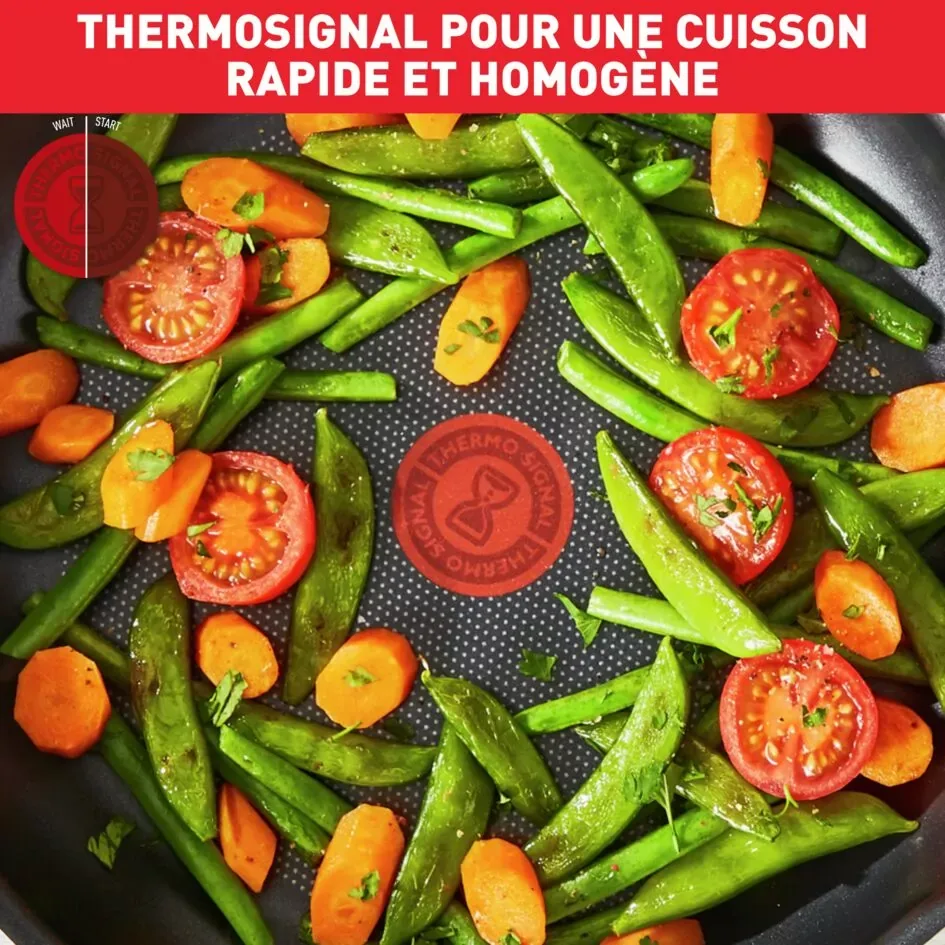 Tefal Total Frypan 32cm Nonstick Induction G1520844 aluminium material heat indicator thermo signal titanium coating made in france