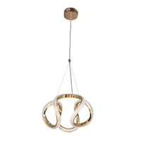 Tronic Golden Spiral LED Pendant Light - 40W, Crystal-Style Loops