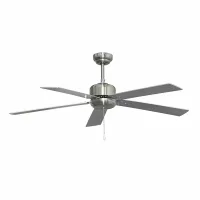 Dolphin Ceiling Fan 52" 5 MDF Blades 3 Speed Silver Decorative Fan Pull Chain Control ME-DCF52-5MAC-S