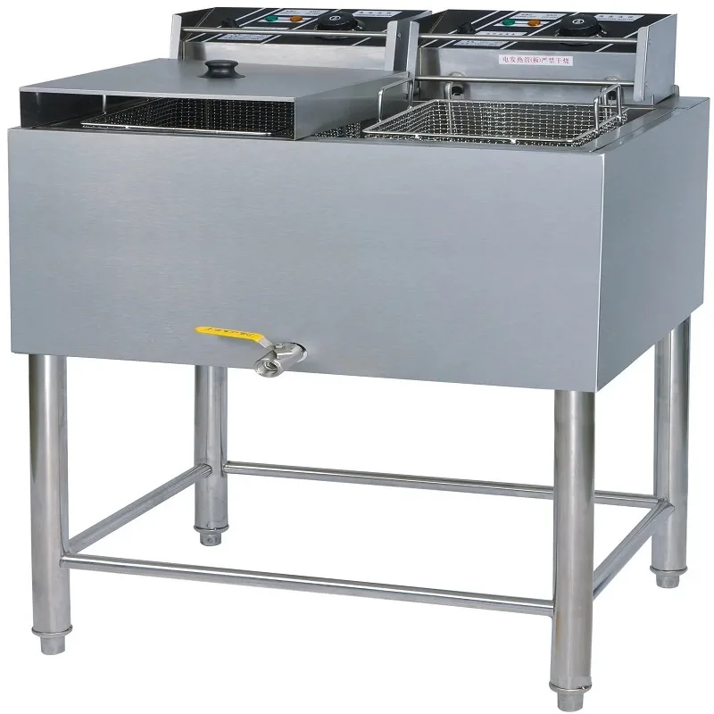 Commercial Electric 27L Vertical Deep Fryer, 8kW High-Power Single Tank Double Basket Floor Model Fryer WG-84