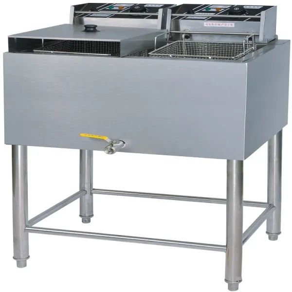 Commercial Electric 27L Vertical Deep Fryer, 8kW High-Power Single Tank Double Basket Floor Model Fryer WG-84