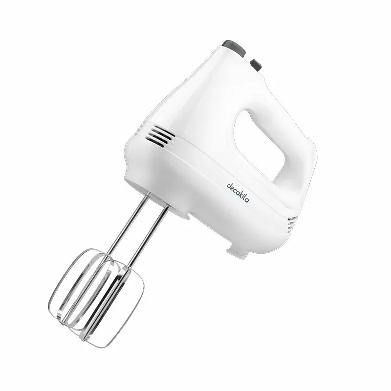 Decakila Hand Mixer 6 Speed with Turbo Function 200w Kemx001w 2 beaters for eggs and cream and 2 hooks for mixing dough stainless steel beaters and hooks