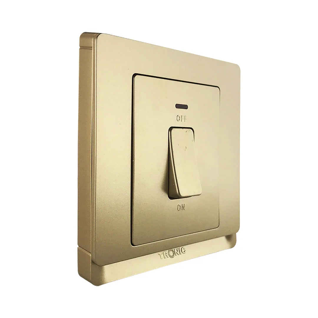 Tronic Gold 20A 1-Gang Double Pole Switch with Neon