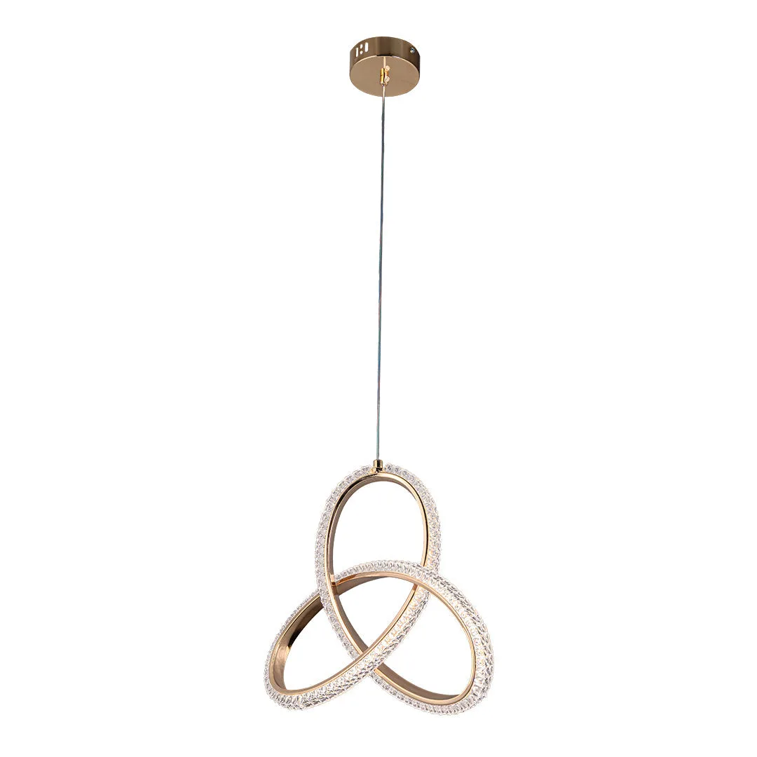 Tronic Golden Crystal Knot Pendant Light - 30W LED